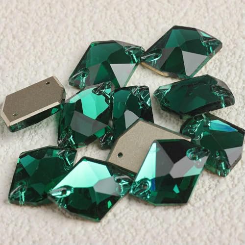 Kosmische Strass-Glasperlen zum Aufnähen, Kristalldekoration, Applikationen zum Besticken von Kleidungsstücken, Neu-Grüner Zirkon-13x17mm-24 Stück Kosmische Strass-Glasperlen zum Aufnähen, Kristalldekoration, Applikationen zum Besticken von Kleidungsstücken, Neu-Grüner Zirkon-13x17mm-24 Stück von DEFRTG