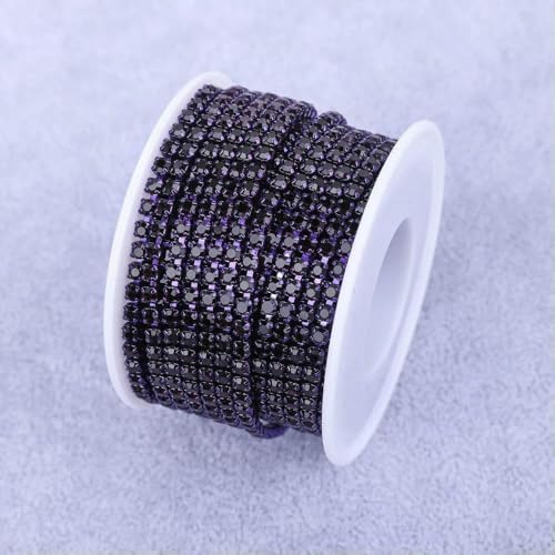 Kristall 10 Yard Strassbesatz Steinbecherkette Gold Diamant Strass Dekorative Applikation Kristallbesatz für Kleider-Amethyst-SS6-1 Yard von DEFRTG