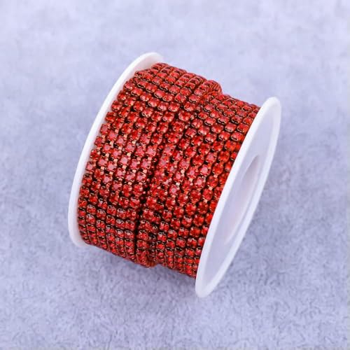 Kristall-Strassbesatz, 9,1 m, Steinbecherkette, Gold-Diamant-Strass, dekorative Applikation, Kristallbesatz für Kleider, Helles Siam, SS12, 5 m Kristall-Strassbesatz, 9,1 m, Steinbecherkette, Gold-Diamant-Strass, dekorative Applikation, Kristallbesatz für Kleider, Helles Siam, SS12, 5 m von DEFRTG