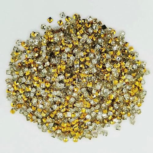 Kristalldiamant, glänzend, quadratisch, Steinmalerei, Harz, Stickerei, Strass zum Bemalen von Diamantkunst, Kristallquadrat, Gold, 1000 g von DEFRTG
