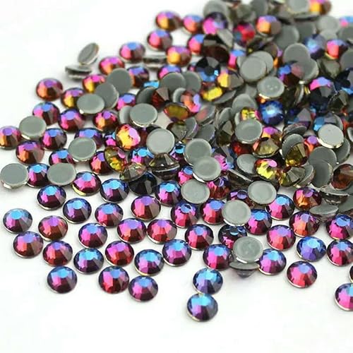 Mehrfarbige SS6-SS30 Kristallglas-Glitzer-Strasssteine mit flacher Rückseite, Hotfix-Strasssteine für Nagelkunst, Nähen und Stoffdekoration, Magma-SS30, 288 Stück von DEFRTG