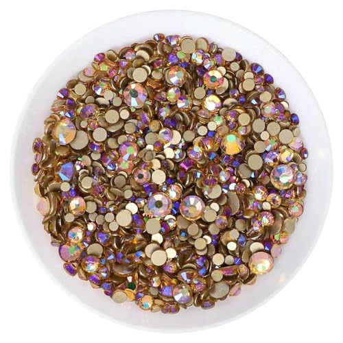 Mix-Größe, 3000 Stück/Beutel, goldene Unterseite, Strasssteine SS3–SS20, Boutique-Funkelndes Glas für Bekleidungshandwerk, DIY-Zubehör – Parad Mix-Größe, 3000 Stück/Beutel, goldene Unterseite, Strasssteine SS3–SS20, Boutique-Funkelndes Glas für Bekleidungshandwerk, DIY-Zubehör – Parad von DEFRTG