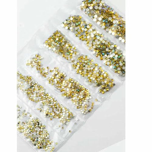 Mix Größen SS4-SS12 Bunt 1680 Stück 3D Non HotFix Nail Art Flatback Strass Dekorationen Tanzkostüme-Citrin AB-1680 Stück von DEFRTG