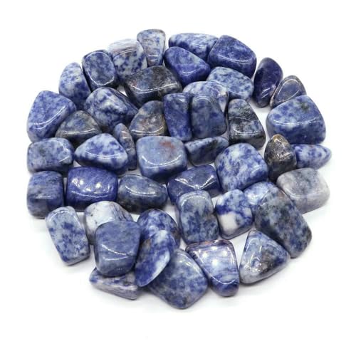 Natürlicher Trommelstein, ozeanblauer Obsidian, Heilkristall, Reiki, Quarz, Mineralprobe, Aquarium, Garten, Heimdeko, Blau gefleckte Jade, 1000 g von DEFRTG