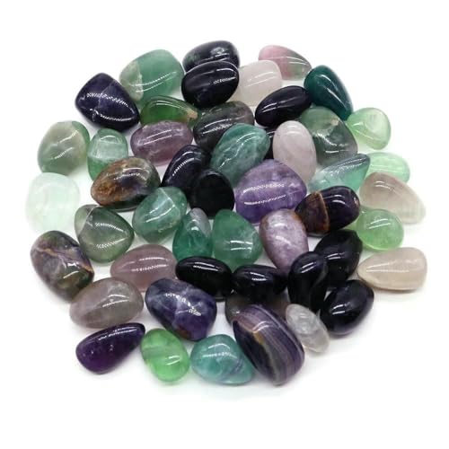 Natürlicher Trommelstein, ozeanblauer Obsidian, Heilkristall, Reiki, Quarz, Mineralprobe, Aquarium, Garten, Heimdeko, Fluorit, 1000 g von DEFRTG