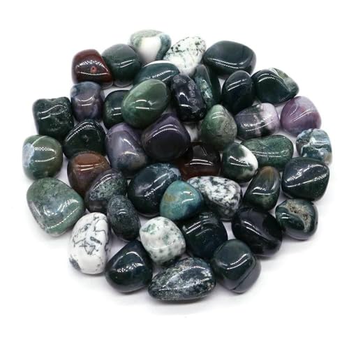 Natürlicher Trommelstein, ozeanblauer Obsidian, Heilkristall, Reiki, Quarz, Mineralprobe, Aquarium, Garten, Heimdeko, Indien-Achat, 1000 g von DEFRTG