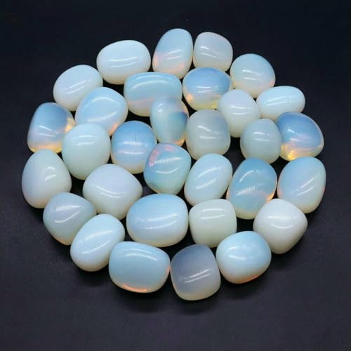 Natürlicher Trommelstein, ozeanblauer Obsidian, Heilkristall, Reiki, Quarz, Mineralprobe, Aquarium, Garten, Heimdeko, Opalit, 1000 g von DEFRTG