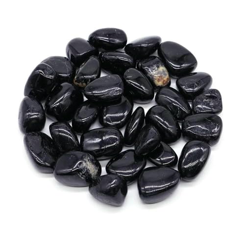 Natürlicher Trommelstein, ozeanblauer Obsidian, Heilkristall, Reiki, Quarz, Mineralprobe, Aquarium, Garten, Heimdeko, Schwarzer Turmalin, 1000 g von DEFRTG