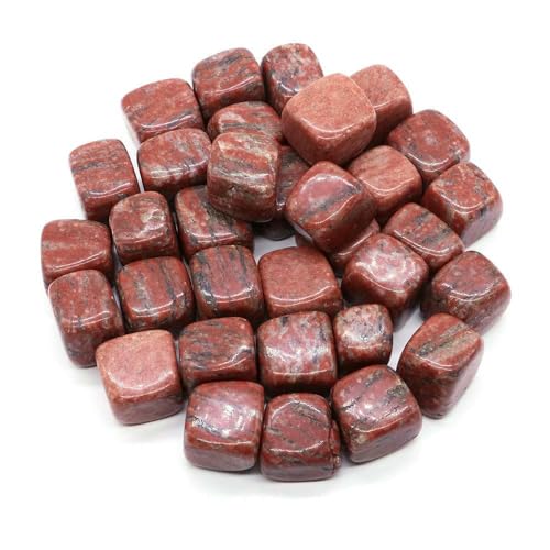 Natürlicher Trommelstein, ozeanblauer Obsidian, Heilkristall, Reiki, Quarz, Mineralprobe, Aquarium, Garten, Heimdeko, roter Sesamstein, 1000 g von DEFRTG