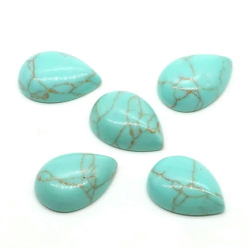 Naturstein-Wassertropfen-Cabochon-Perlen, 13 x 18 mm, flache Rückseite, Cabochon-Kamee, Abstandshalter für Schmuckherstellung, DIY-Ring, Ohrring, Anhänger, Halskette, Grün, Türkis, 2 Naturstein-Wassertropfen-Cabochon-Perlen, 13 x 18 mm, flache Rückseite, Cabochon-Kamee, Abstandshalter für Schmuckherstellung, DIY-Ring, Ohrring, Anhänger, Halskette, Grün, Türkis, 2 von DEFRTG