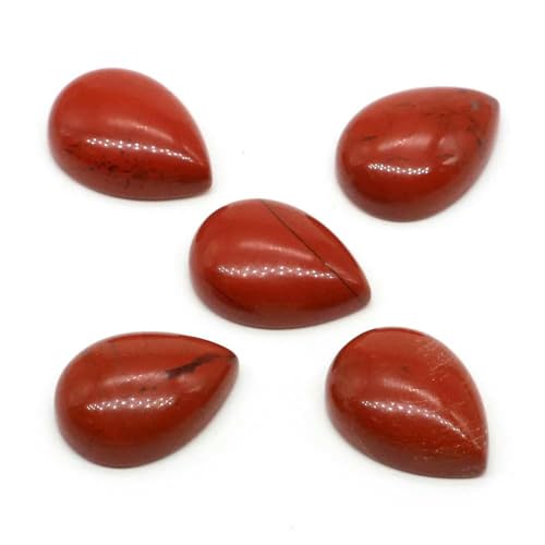 Naturstein-Wassertropfen-Cabochon-Perlen, 13 x 18 mm, flache Rückseite, Cabochon-Kamee, Abstandshalter für Schmuckherstellung, DIY-Ring, Ohrring, Anhänger, Halskette, Roter Jaspis, 2 Naturstein-Wassertropfen-Cabochon-Perlen, 13 x 18 mm, flache Rückseite, Cabochon-Kamee, Abstandshalter für Schmuckherstellung, DIY-Ring, Ohrring, Anhänger, Halskette, Roter Jaspis, 2 von DEFRTG