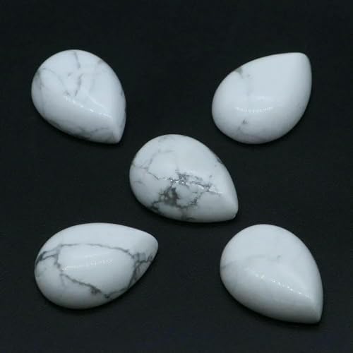 Naturstein-Wassertropfen-Cabochon-Perlen, 13 x 18 mm, flache Rückseite, Cabochon-Kamee, Abstandshalter für Schmuckherstellung, DIY-Ring, Ohrring, Anhänger, Halskette, Weiß, Türkis, 1 Naturstein-Wassertropfen-Cabochon-Perlen, 13 x 18 mm, flache Rückseite, Cabochon-Kamee, Abstandshalter für Schmuckherstellung, DIY-Ring, Ohrring, Anhänger, Halskette, Weiß, Türkis, 1 von DEFRTG