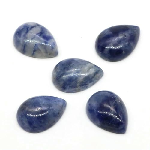Naturstein-Wassertropfen-Cabochon-Perlen, 13 x 18 mm, flache Rückseite, Cabochon-Kamee, Abstandshalter für Schmuckherstellung, DIY-Ring, Ohrring, Anhänger, Halskette, blauer Sodalith Naturstein-Wassertropfen-Cabochon-Perlen, 13 x 18 mm, flache Rückseite, Cabochon-Kamee, Abstandshalter für Schmuckherstellung, DIY-Ring, Ohrring, Anhänger, Halskette, blauer Sodalith von DEFRTG