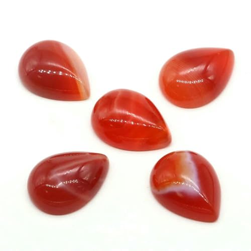 Naturstein-Wassertropfen-Cabochon-Perlen, 13 x 18 mm, flache Rückseite, Cabochon-Kamee, Abstandshalter für Schmuckherstellung, DIY-Ring, Ohrring, Anhänger, Halskette, rot gestreifter Naturstein-Wassertropfen-Cabochon-Perlen, 13 x 18 mm, flache Rückseite, Cabochon-Kamee, Abstandshalter für Schmuckherstellung, DIY-Ring, Ohrring, Anhänger, Halskette, rot gestreifter von DEFRTG