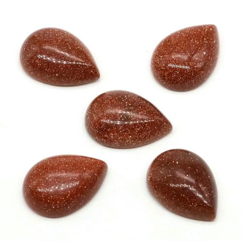 Naturstein-Wassertropfen-Cabochon-Perlen, 13 x 18 mm, flache Rückseite, Cabochon-Kamee-Abstandshalter für Schmuckherstellung, DIY-Ring, Ohrring, Anhänger, Halskette, Rotgoldfluss, 20 Naturstein-Wassertropfen-Cabochon-Perlen, 13 x 18 mm, flache Rückseite, Cabochon-Kamee-Abstandshalter für Schmuckherstellung, DIY-Ring, Ohrring, Anhänger, Halskette, Rotgoldfluss, 20 von DEFRTG