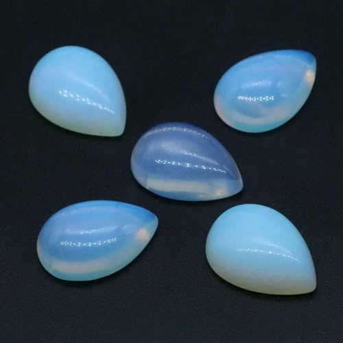 Naturstein-Wassertropfen-Cabochon-Perlen, 13 x 18 mm, flache Rückseite, Cabochon-Kamee-Abstandshalter für die Schmuckherstellung, DIY-Ring, Ohrring, Anhänger, Halskette, Opalit, 5 St Naturstein-Wassertropfen-Cabochon-Perlen, 13 x 18 mm, flache Rückseite, Cabochon-Kamee-Abstandshalter für die Schmuckherstellung, DIY-Ring, Ohrring, Anhänger, Halskette, Opalit, 5 St von DEFRTG