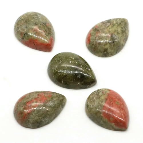 Naturstein-Wassertropfen-Cabochon-Perlen, 13 x 18 mm, flache Rückseite, Cabochon-Kamee-Abstandshalter für die Schmuckherstellung, DIY-Ring, Ohrring, Anhänger, Halskette, Unakit, 20 S Naturstein-Wassertropfen-Cabochon-Perlen, 13 x 18 mm, flache Rückseite, Cabochon-Kamee-Abstandshalter für die Schmuckherstellung, DIY-Ring, Ohrring, Anhänger, Halskette, Unakit, 20 S von DEFRTG