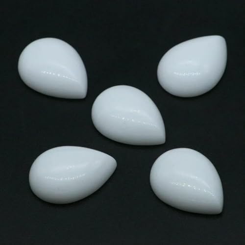 Naturstein-Wassertropfen-Cabochon-Perlen, 13 x 18 mm, flache Rückseite, Cabochon-Kamee-Abstandshalter für die Schmuckherstellung, DIY-Ring, Ohrring, Anhänger, Halskette, weißes Porze Naturstein-Wassertropfen-Cabochon-Perlen, 13 x 18 mm, flache Rückseite, Cabochon-Kamee-Abstandshalter für die Schmuckherstellung, DIY-Ring, Ohrring, Anhänger, Halskette, weißes Porze von DEFRTG