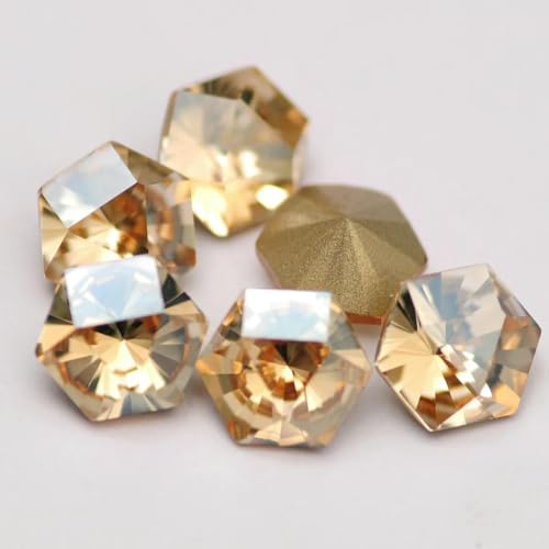Neu 5A 10 Stück Kaleidoskop-Sechseck DIY lose Strasssteine Pointback Nagelkristalle bunte Glasperlen zur Schmuckherstellung-Golden Shadow-6x6,9 Neu 5A 10 Stück Kaleidoskop-Sechseck DIY lose Strasssteine Pointback Nagelkristalle bunte Glasperlen zur Schmuckherstellung-Golden Shadow-6x6,9 von DEFRTG