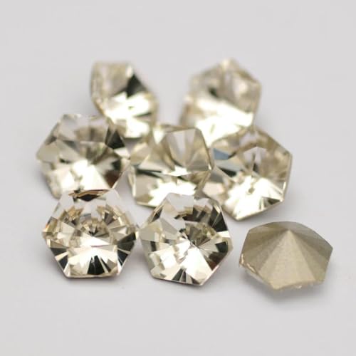 Neu 5A 10 Stück Kaleidoskop-Sechseck DIY lose Strasssteine Pointback Nagelkristalle bunte Glasperlen zur Schmuckherstellung-Kristallklar-9,4 x Neu 5A 10 Stück Kaleidoskop-Sechseck DIY lose Strasssteine Pointback Nagelkristalle bunte Glasperlen zur Schmuckherstellung-Kristallklar-9,4 x von DEFRTG