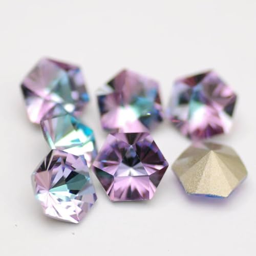 Neu 5A 10 Stück Kaleidoskop-Sechseck DIY lose Strasssteine Pointback Nagelkristalle bunte Glasperlen zur Schmuckherstellung-Vitrail Light-6x6,9 Neu 5A 10 Stück Kaleidoskop-Sechseck DIY lose Strasssteine Pointback Nagelkristalle bunte Glasperlen zur Schmuckherstellung-Vitrail Light-6x6,9 von DEFRTG