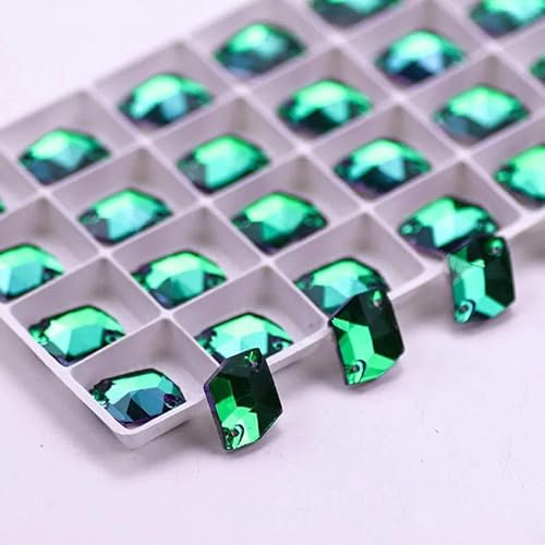 Neue grüne Flamme, Tropfen, AX, rund, Glaskristall, zum Aufnähen, Strasssteine, kosmische Nähsteine für DIY-Kleidung, Kleidung, Kunsthandwerk, 10 x 14,0 mm, 28 Stück von DEFRTG