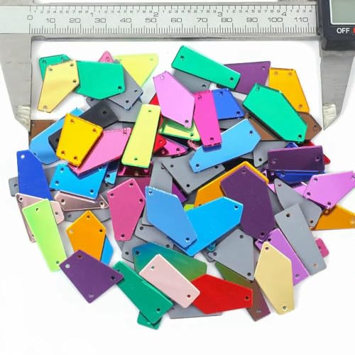 Neue klare Kristalle zum Nähen, Spiegel-Strass-Applikation, flache Rückseite, Acryl-Strass auf Stein für Kleidung, verschiedene Größen, 100 Stück von DEFRTG