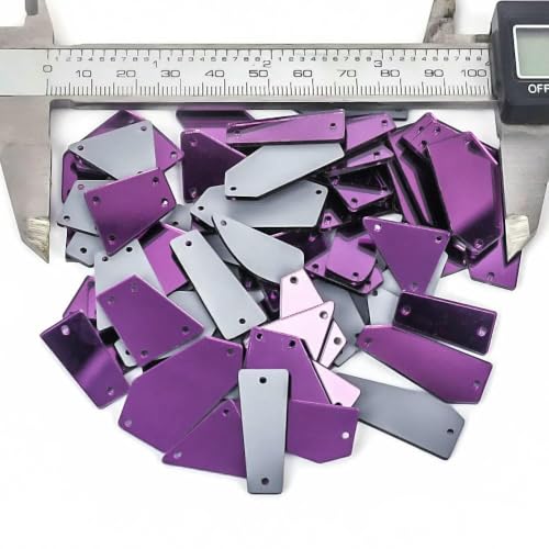 Neue klare Kristalle zum Nähen, Spiegel-Strass-Applikation, flache Rückseite, Acryl-Strass auf Stein für Kleidung, verschiedene Größen, dunkler Amethyst, 50 Stück von DEFRTG