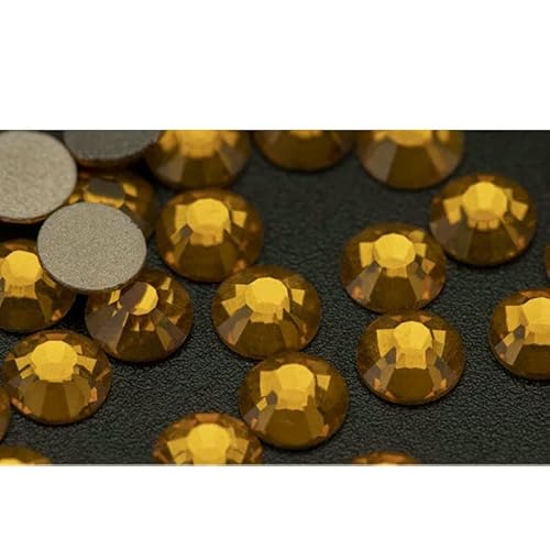Nicht Hot Fix Flatback Strasssteine und Dekorationen Kristall Nail Art Zubehör Nagelaufkleber Glitzerstein Diamant DIY-006 Topaz-SS8 (1440 Stück) von DEFRTG