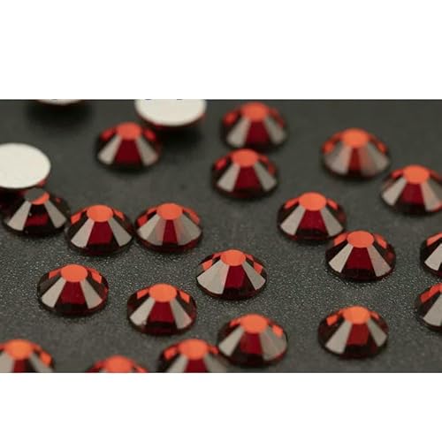 Nicht Hot Fix Flatback Strasssteine und Dekorationen Kristall Nail Art Zubehör Nagelaufkleber Glitzerstein Diamant DIY-014 Granat-SS16 (1440 Stück) von DEFRTG