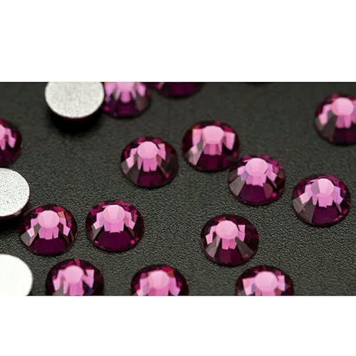 Nicht Hot Fix Flatback Strasssteine und Dekorationen Kristall Nail Art Zubehör Nagelaufkleber Glitzerstein Diamant DIY-042 Fuchsia-SS20 (1440 Stück) von DEFRTG
