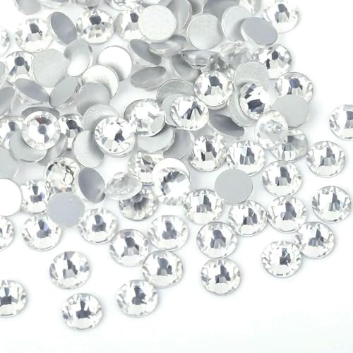 Nicht Hot Fix Flatback Strasssteine und Dekorationen Nail Art Zubehör Nagelaufkleber Glitzerstein Diamant DIY-Kristall-SS8 (1440 Stück) von DEFRTG