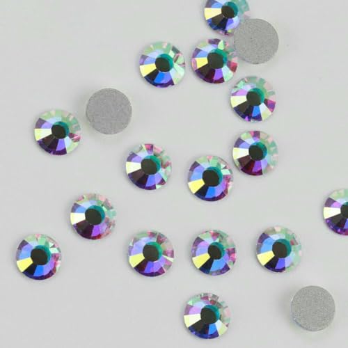 Nicht-Hotfix-Kaltfixierung, weißer Kristall AB Stass Flatback-Strass für Nageldekoration, DIY-Nagelkunst, 201AB Crystal AB, 6 mm SS30, 288 Stück Nicht-Hotfix-Kaltfixierung, weißer Kristall AB Stass Flatback-Strass für Nageldekoration, DIY-Nagelkunst, 201AB Crystal AB, 6 mm SS30, 288 Stück von DEFRTG
