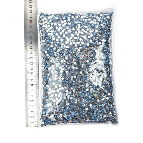 Nicht-Hotfix-Strasssteine aus Kunstharz, flache Rückseite, Kristalle, Strass, Glitzerstein, großes Paket für DIY-Nägel, 4 Lt Saphir, 5 mm SS20 – 15.000 Stück von DEFRTG