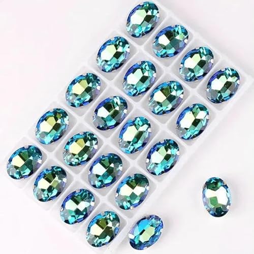 Ovale Form, silberne Krallenfassungen, 20 Stück/P, Regenbogen- und Gelee-AB-Farben, Glaskristall, 10 x 14,0 mm, 13 x 18 mm, Strass-Applikation zum Aufnähen, DIY-A-03 Hellsaphir RB-10 x 14,0 mm, 20 S Ovale Form, silberne Krallenfassungen, 20 Stück/P, Regenbogen- und Gelee-AB-Farben, Glaskristall, 10 x 14,0 mm, 13 x 18 mm, Strass-Applikation zum Aufnähen, DIY-A-03 Hellsaphir RB-10 x 14,0 mm, 20 S von DEFRTG