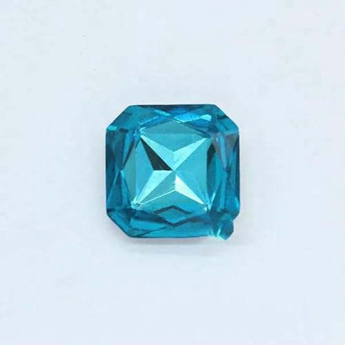 Quadratische, spitze, folierte Rückseite in allen Größen, ausgefallener Stein, facettierter Kristallglas-Strass, Kinderspielzeug, Thekendisplay, Schmuckstück, DIY-Kleidung, Blauer See, 18 mm, 9 Stüc von DEFRTG