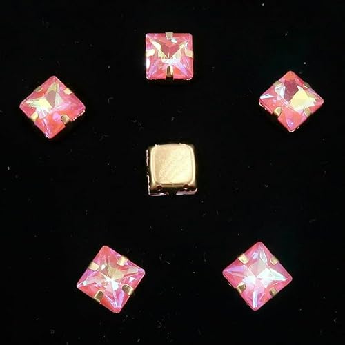 Quadratische Krallenfassungen in Gold, 50 Stück/Packung, Regenbogen- und Jelly-AB-Farben, Glaskristall, 8 mm, zum Aufnähen von Strasssteinen, Applikation zum Selbermachen, A32 Orange AB, Quadratische Krallenfassungen in Gold, 50 Stück/Packung, Regenbogen- und Jelly-AB-Farben, Glaskristall, 8 mm, zum Aufnähen von Strasssteinen, Applikation zum Selbermachen, A32 Orange AB, von DEFRTG