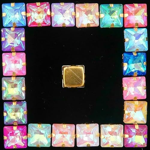Quadratische goldene Krallenfassungen, 50 Stück/Packung, Regenbogen- und Jelly-AB-Farben, Glaskristall, 8 mm, zum Aufnähen, Strass-Kristalle, Applikation, DIY, A38, AB-Farben-Mix, 8 mm, Quadratische goldene Krallenfassungen, 50 Stück/Packung, Regenbogen- und Jelly-AB-Farben, Glaskristall, 8 mm, zum Aufnähen, Strass-Kristalle, Applikation, DIY, A38, AB-Farben-Mix, 8 mm, von DEFRTG