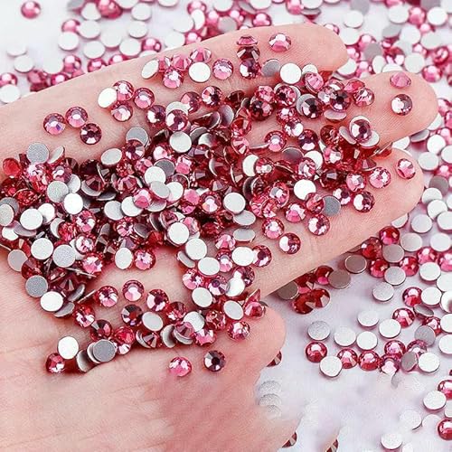 Roter Siam SS4-SS30 Nicht Hotfix-Strassstein, flache Rückseite, Glitzer-Kristall-Strass, zum Aufkleben auf Stein-Strasssteine, Nagelkunst-Dekorationen, Kleidungsstück-Rose-SS5-1440 Stück von DEFRTG