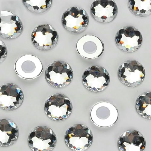 Runde Acryl-Strasssteine zum Aufkleben auf Objekte, selbstklebende Strasssteine für Heimkleidung, Dekoration, DIY, Kinder, DIY, weiß, 16 mm, 80 Stück Runde Acryl-Strasssteine zum Aufkleben auf Objekte, selbstklebende Strasssteine für Heimkleidung, Dekoration, DIY, Kinder, DIY, weiß, 16 mm, 80 Stück von DEFRTG