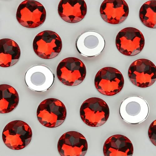 Runder Acryl-Strass zum Aufkleben auf Objekte, selbstklebender Strass für Heimkleidung, Dekoration, DIY, Kinder, DIY, rot, 25 mm, 25 Stück Runder Acryl-Strass zum Aufkleben auf Objekte, selbstklebender Strass für Heimkleidung, Dekoration, DIY, Kinder, DIY, rot, 25 mm, 25 Stück von DEFRTG