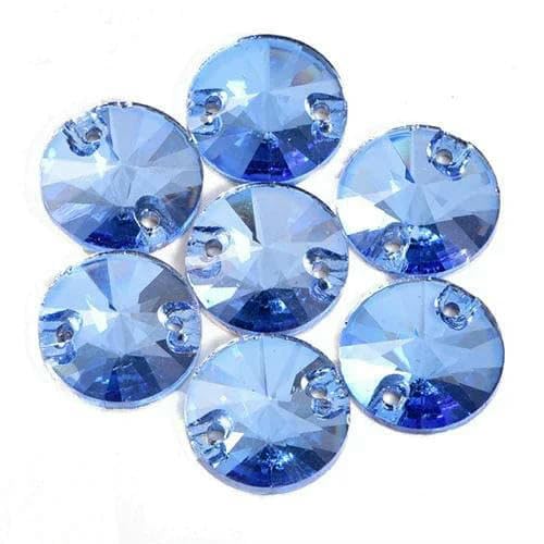 Runder Rivoli-Glas-Strass, viele Farben, rund, zum Aufnähen, flache Rückseite, Glassteine, zum Nähen, Strass für Hochzeitskleid, B2586, Hellsaphir, 14,0 mm, 36 Stück Runder Rivoli-Glas-Strass, viele Farben, rund, zum Aufnähen, flache Rückseite, Glassteine, zum Nähen, Strass für Hochzeitskleid, B2586, Hellsaphir, 14,0 mm, 36 Stück von DEFRTG