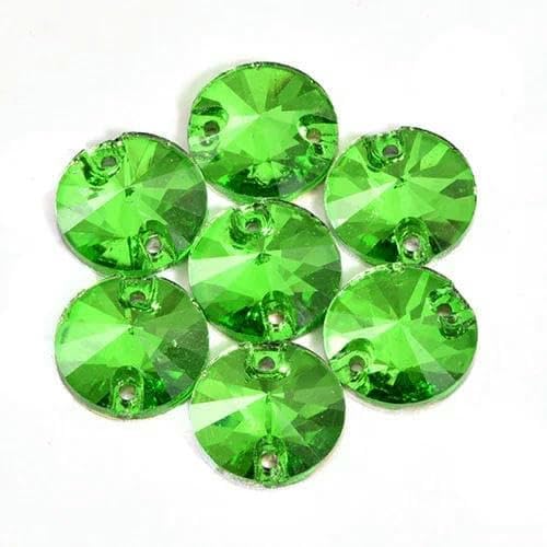 Runder Rivoli-Glas-Strass, viele Farben, rund, zum Aufnähen, flache Rückseite, Glassteine, zum Nähen, Strass für Hochzeitskleid, B2586, Smaragdgrün, 14,0 mm, 36 Stück Runder Rivoli-Glas-Strass, viele Farben, rund, zum Aufnähen, flache Rückseite, Glassteine, zum Nähen, Strass für Hochzeitskleid, B2586, Smaragdgrün, 14,0 mm, 36 Stück von DEFRTG