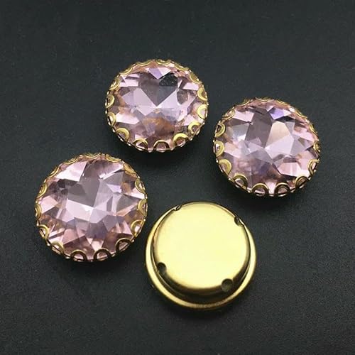 Rundes Glas, Kristall, Goldbasis, Spitzen-Krallenblume, flache Oberseite, alle Größen, zum Aufnähen, Strasssteine für Hochzeitskleider, Taschen, Schuhe, Dekoration, DIY, Rosa, 14,0 mm, 20 St Rundes Glas, Kristall, Goldbasis, Spitzen-Krallenblume, flache Oberseite, alle Größen, zum Aufnähen, Strasssteine für Hochzeitskleider, Taschen, Schuhe, Dekoration, DIY, Rosa, 14,0 mm, 20 St von DEFRTG