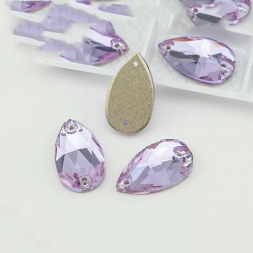 S122 Violett AAAAA K9 Glas-Strasssteine zum Aufnähen, Kristall, Nähen, flache Rückseite, Steine zum Basteln, Kleidung, Hochzeitskleid, Birne, 11 x 18 mm, 24 Stück, Violett S122 Violett AAAAA K9 Glas-Strasssteine zum Aufnähen, Kristall, Nähen, flache Rückseite, Steine zum Basteln, Kleidung, Hochzeitskleid, Birne, 11 x 18 mm, 24 Stück, Violett von DEFRTG