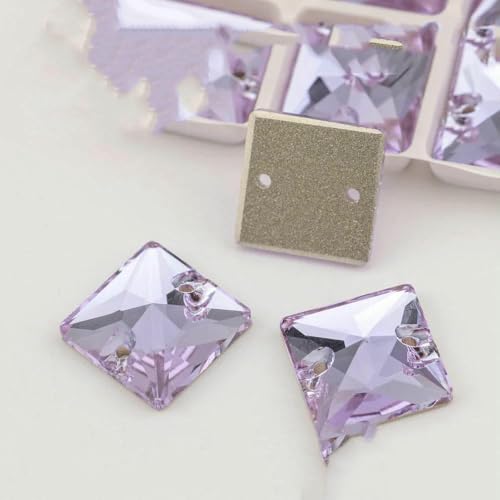 S122 Violett AAAAA K9 Glas-Strasssteine zum Aufnähen, Kristall, flache Rückseite, für Bastelarbeiten, Kleidung, Hochzeitskleid, quadratisch, 16 x 16 mm, 24 Stück, Violett S122 Violett AAAAA K9 Glas-Strasssteine zum Aufnähen, Kristall, flache Rückseite, für Bastelarbeiten, Kleidung, Hochzeitskleid, quadratisch, 16 x 16 mm, 24 Stück, Violett von DEFRTG