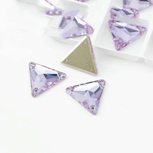 S122 Violett AAAAA K9 Glas-Strasssteine zum Aufnähen, Kristall, flache Rückseite, zum Basteln, für Kleidung, Hochzeitskleid, Dreieck, 22 x 22, 12 Stück, Violett S122 Violett AAAAA K9 Glas-Strasssteine zum Aufnähen, Kristall, flache Rückseite, zum Basteln, für Kleidung, Hochzeitskleid, Dreieck, 22 x 22, 12 Stück, Violett von DEFRTG