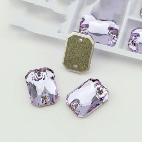 S122 Violett AAAAA K9 Glas-Strasssteine zum Aufnähen, Kristall, flache Rückseite, zum Basteln, für Kleidung, Hochzeitskleid, E.Cut 14 x 20 mm, 24 Stück, Violett S122 Violett AAAAA K9 Glas-Strasssteine zum Aufnähen, Kristall, flache Rückseite, zum Basteln, für Kleidung, Hochzeitskleid, E.Cut 14 x 20 mm, 24 Stück, Violett von DEFRTG