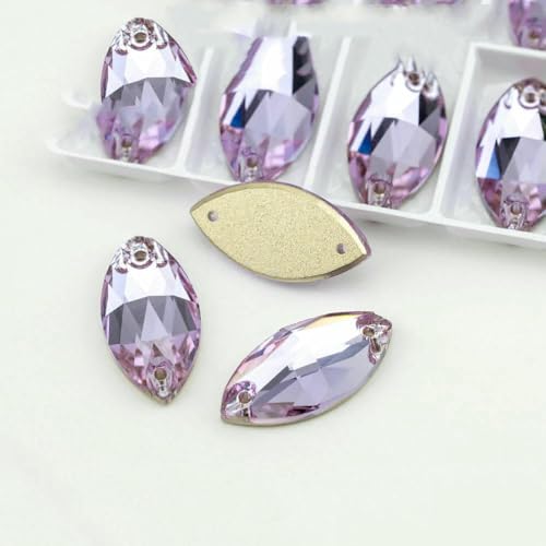 S122 Violett AAAAA K9 Glas-Strasssteine zum Aufnähen, Kristall, flache Rückseite, zum Basteln, für Kleidung, Hochzeitskleid, Navette, 7 x 15 mm, 42 Stück, Violett S122 Violett AAAAA K9 Glas-Strasssteine zum Aufnähen, Kristall, flache Rückseite, zum Basteln, für Kleidung, Hochzeitskleid, Navette, 7 x 15 mm, 42 Stück, Violett von DEFRTG