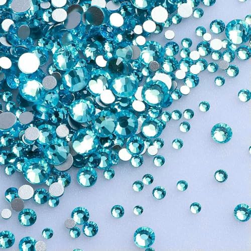 SS3-SS20 Mix-Größen, klarer Kristall, nicht Hotfix, silberne flache Rückseite, Strass-Dekorationen, DIY-Glitzersteine, 3D-Nagelkunst-Zubehör, Aquamarin, Mix-Größen, 1440 Stück SS3-SS20 Mix-Größen, klarer Kristall, nicht Hotfix, silberne flache Rückseite, Strass-Dekorationen, DIY-Glitzersteine, 3D-Nagelkunst-Zubehör, Aquamarin, Mix-Größen, 1440 Stück von DEFRTG